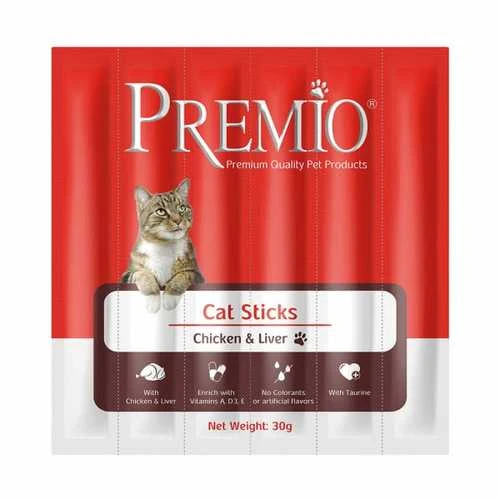 סטיקים לחתול בוגר עוף וכבד Premio