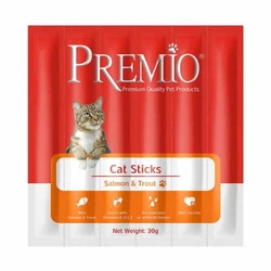 סטיקים לחתול בוגר סלמון פורל  Premio